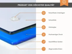 Tulup Herdabdeckplatte 80x52 cm Glas-Servierbrett Küchenutensilien Schutzplatte Spritzschutz Abdeckung Katzenaugen