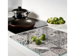 Tulup Herdabdeckplatte 60x52 cm Schneidebrett Glas Schutzplatte Küchenutensilien Spritzschutz Abdeckung Keramikfliesen
