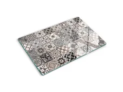 Tulup Herdabdeckplatte 80x52 cm Schneidebrett aus Glas Schutzplatte Spritzschutz Abdeckung Keramikfliesen