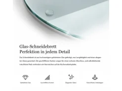 Tulup Schneidebrett Glas Schneidebrett Transparent 30x30 cm Rundes Schneidebrett Transparente Schneidebrett