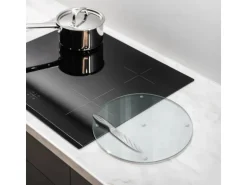 Tulup Schneidebrett Glas Schneidebrett Transparent 30x30 cm Rundes Schneidebrett Transparente Schneidebrett