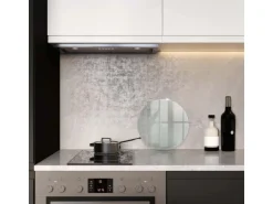 Tulup Schneidebrett Glas Schneidebrett Transparent 30x30 cm Rundes Schneidebrett Transparente Schneidebrett