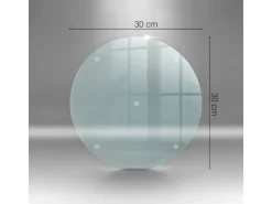 Tulup Schneidebrett Glas Schneidebrett Transparent 30x30 cm Rundes Schneidebrett Transparente Schneidebrett