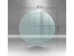 Tulup Schneidebrett Küchen Schneidebrett Glas 40x40 cm Rundes Schneidebrett Glas Schneidebrett Transparent