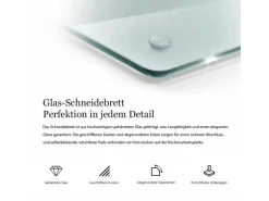 Tulup Schneidebrett Transparente Schneidebrett 40x34 cm Sechseckiges Schneidebrett Küchen Schneidebrett Glas