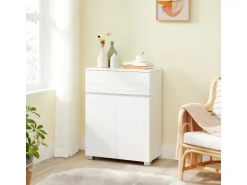 Vasagle Badezimmerschrank mit Schublade und Regal 30 cm x 60 cm x 80 cm Weiß