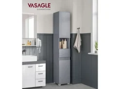 Vasagle Badezimmerschrank 30 cm x 30 cm x 170 cm Grau
