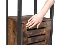 Vasagle Hochschrank 37 cm x 30 cm x 167 cm Braun-Schwarz