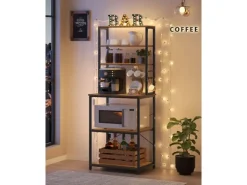 Vasagle Küchenregal 40 cm x 60 cm x 167 cm Braun-Schwarz