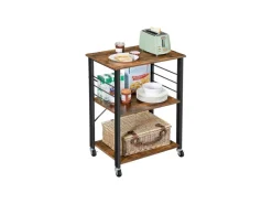 Vasagle Küchenregal mit Rollen 40 cm x 60 cm x 89 cm Braun-Schwarz