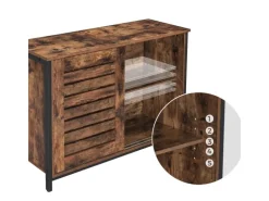 Vasagle Küchenschrank 100 cm x 35 cm x 70 cm Braun-Schwarz