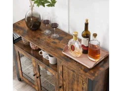 Vasagle Küchenschrank 3 Türen 33 cm x 110 cm x 75 cm Braun-Schwarz