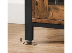 Vasagle Küchenschrank 3 Türen 33 cm x 110 cm x 75 cm Braun-Schwarz