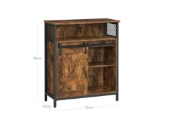 Vasagle Küchenschrank Rustikal 30 cm x 70 cm x 80 cm Braun-Schwarz