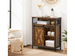 Vasagle Küchenschrank Rustikal 30 cm x 70 cm x 80 cm Braun-Schwarz