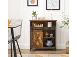 Vasagle Küchenschrank Rustikal 30 cm x 70 cm x 80 cm Braun-Schwarz