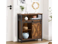 Vasagle Küchenschrank Rustikal 30 cm x 70 cm x 80 cm Braun-Schwarz