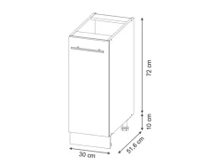 Vicco Apothekerschrank Fame-Line Weiß Hochglanz/Weiß 30 cm ohne Arbeitsplatte