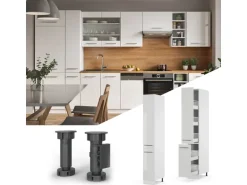 Vicco Apothekerschrank Fame-Line Medizinschrank für die Küche Weiß Hochglanz/Weiß 30 cm