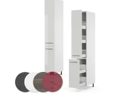 Vicco Apothekerschrank Fame-Line Medizinschrank für die Küche Weiß Hochglanz/Weiß 30 cm