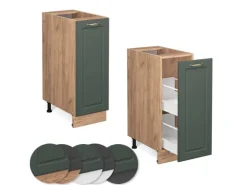 Vicco Apothekerschrank Fame-Line Grün-Gold Landhaus/Goldkraft Eiche 30 cm AP Eiche