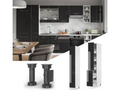 Vicco Apothekerschrank Fame-Line Medizinschrank für die Küche Anthrazit Hochglanz/Weiß 30 cm