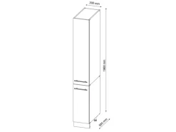 Vicco Apothekerschrank Fame-Line Medizinschrank für die Küche Weiß Hochglanz/Anthrazit 30 cm