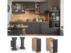 Vicco Apothekerschrank Fame-Line Anthrazit-Gold/Goldkraft Eiche 30 cm ohne Arbeitsplatte