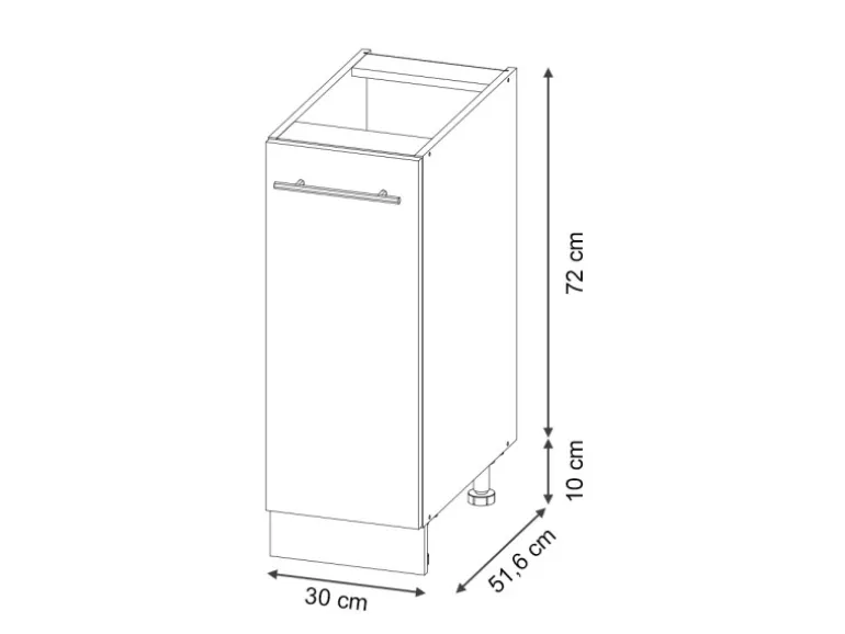 Vicco Apothekerschrank Fame-Line Dunkelblau Hochglanz/Weiß 30 cm ohne Arbeitsplatte