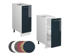 Vicco Apothekerschrank Fame-Line Dunkelblau Hochglanz/Weiß 30 cm ohne Arbeitsplatte