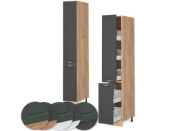 Vicco Apothekerschrank Fame-Line Anthrazit-Gold/Goldkraft Eiche 30 cm