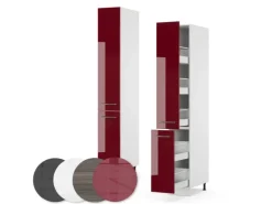 Vicco Apothekerschrank Fame-Line Medizinschrank für die Küche Bordeaux Hochglanz/Weiß 30 cm