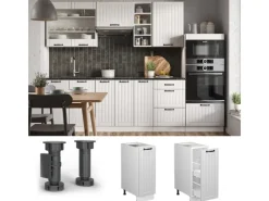 Vicco Apothekerschrank Fame-Line Medizinschrank für die Küche Weiß 30 cm ohne Arbeitsplatte