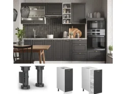 Vicco Apothekerschrank Fame-Line Anthrazit-Gold/Weiß 30 cm AP Anthrazit