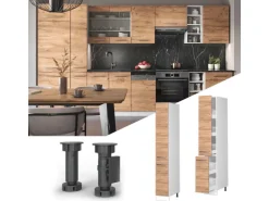 Vicco Apothekerschrank Fame-Line Medizinschrank für die Küche Goldkraft Eiche/Weiß 30 cm