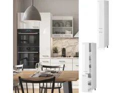 Vicco Apothekerschrank R-Line Medizinschrank für die Küche Weiß Hochglanz/Weiß 30 cm