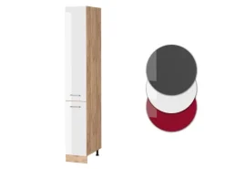 Vicco Apothekerschrank R-Line Medizinschrank für die Küche Weiß Hochglanz/Goldkraft Eiche 30 cm