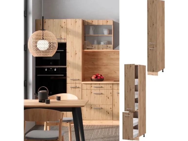 Vicco Apothekerschrank R-Line Medizinschrank für die Küche Artisan-Eiche/Goldkraft Eiche 30 cm