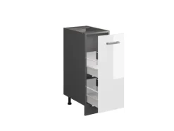 Vicco Apothekerschrank R-Line Medizinschrank für die Küche Weiß Hochglanz/Anthrazit AP Marmor