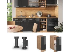 Vicco Apothekerschrank R-Line Anthrazit Hochglanz/Goldkraft Eiche 30 cm ohne Arbeitsplatte