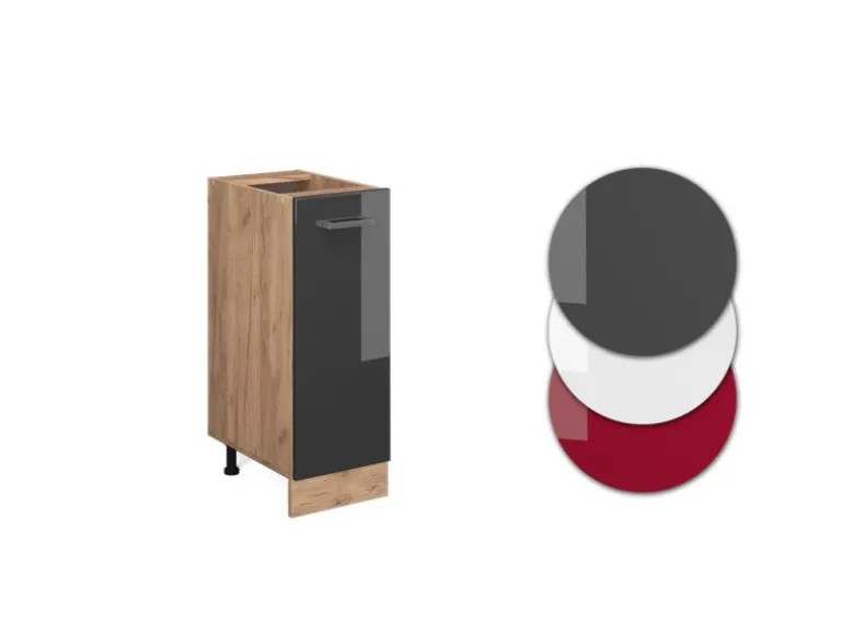 Vicco Apothekerschrank R-Line Anthrazit Hochglanz/Goldkraft Eiche 30 cm ohne Arbeitsplatte