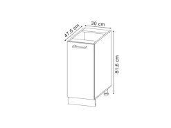 Vicco Apothekerschrank R-Line Goldkraft Eiche/Anthrazit 30 cm AP Anthrazit