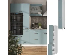 Vicco Apothekerschrank R-Line Medizinschrank für die Küche Blau-Grau/Weiß 30 cm