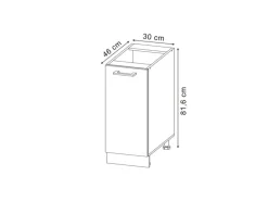 Vicco Apothekerschrank R-Line Artisan-Eiche/Goldkraft Eiche 30 cm ohne Arbeitsplatte