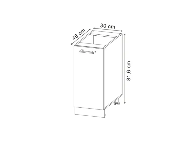 Vicco Apothekerschrank R-Line Artisan-Eiche/Goldkraft Eiche 30 cm ohne Arbeitsplatte