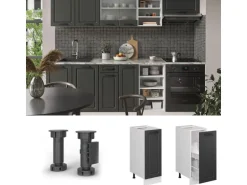 Vicco Apothekerschrank R-Line Anthrazit Landhaus/Weiß 30 cm ohne Arbeitsplatte