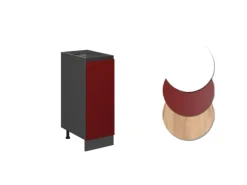 Vicco Apothekerschrank R-Line Rot/Anthrazit 30 cm J-Shape ohne Arbeitsplatte