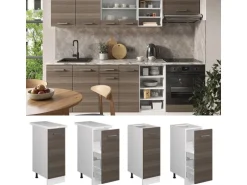 Vicco Apothekerschrank R-Line Medizinschrank für die Küche Grau/Weiß 30 cm ohne Arbeitsplatte