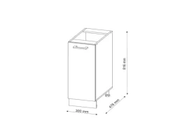 Vicco Apothekerschrank R-Line Medizinschrank für die Küche Grau/Weiß 30 cm ohne Arbeitsplatte
