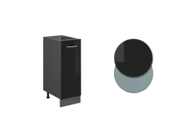 Vicco Apothekerschrank R-Line Schwarz Hochglanz/Anthrazit 30 cm AP Anthrazit